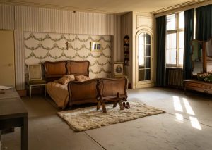 Lit et chambre a coucher abandonée